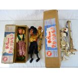 Two Boxed Pelham Puppets - Skeleton SL18 and Tyrolean Girl plus another Loose Pelham Puppet