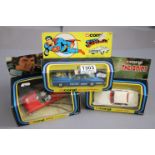 Three Boxed Corgi Vehicles - Superman Metropolis Police Car 260, Vegas Ford Thunderbird 348, The