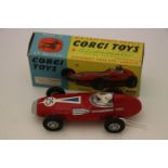 Boxed Corgi 150S Vanwall Formula 1 Grand Prix in red with driver, race number 25, decals