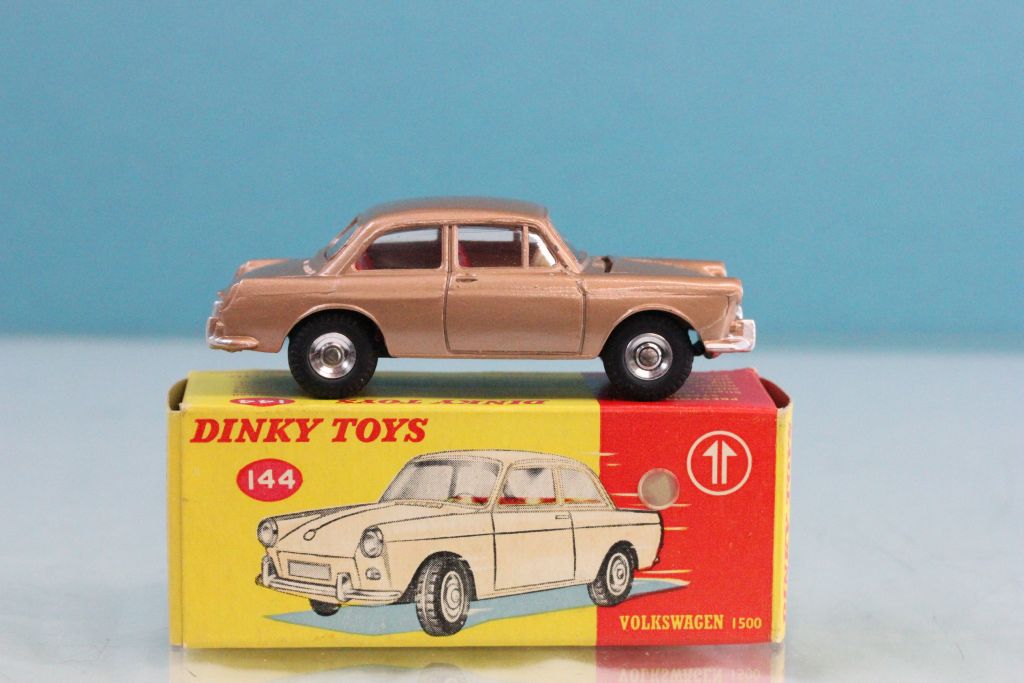 Boxed Dinky 144 Volkswagen 1500 in bronze with red interior, diecast excellent, box vg - Image 2 of 4