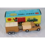 Boxed Corgi Gift Set No 2 Land Rover with 'Rices' Pony Trailer and Pony, in tan, diecast