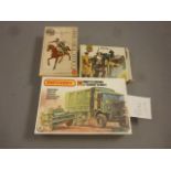 Matchbox Montys Caravan 1:76 scale model construction kit no 40175 (unmade), plus and Airfix WWII