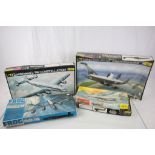 Collection of 5 boxed plastic model kit aeroplanes to include 5 Heller Mirage 3, Dragon Rapid,
