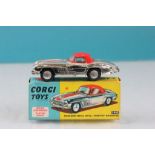 Boxed Corgi 304S Mercedes Benz 300SL Hard Top Roadster in silver and red, some paint loss