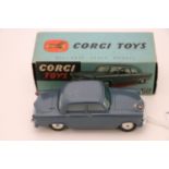 Boxed Corgi 352 RAF Staff Car-Standard Vanguard in dark blue with decal to bonnet, diecast is very