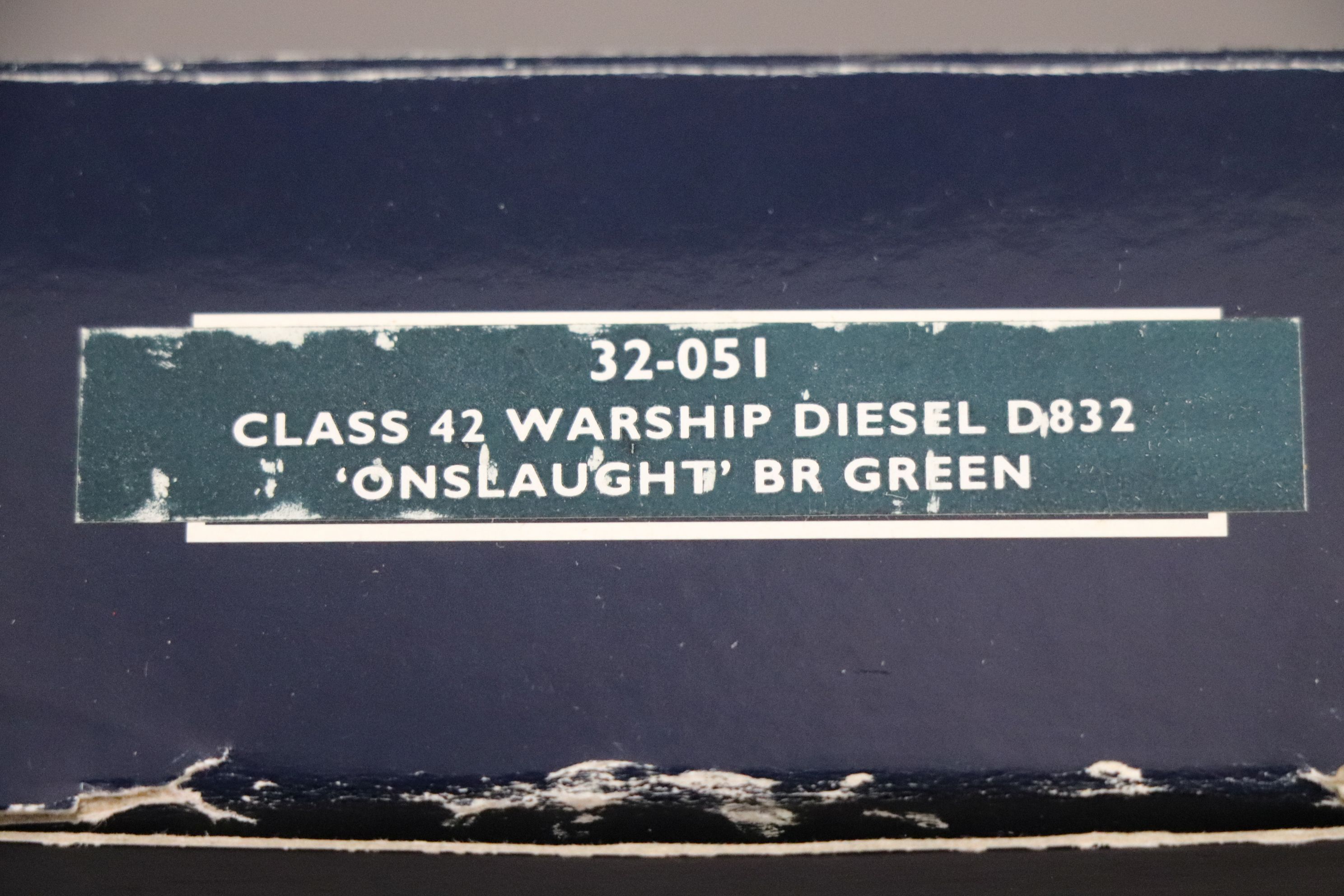 Boxed Bachmann OO gauge Blue Riband 32051 Class 42 Warship Diesel D832 Onslaught BR Green engine - Image 3 of 3
