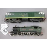 Two OO gauge engines to include Airfix GWR 6110 and Triang Hornby D7063