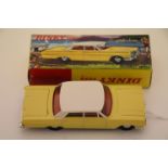 Boxed Dinky 57/003 Chevrolet Impala in pale yellow with white roof, red interior, diecast vg, box vg