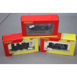 Three boxed Hornby OO gauge engines to include Railroad x 2 (R2672 Caledonian Railways 0-4-0 NO