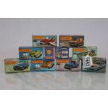Nine boxed Matchbox Superfast diecast vehicles featuring Superfast, 75 Series to include Silver
