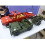 Original Sindy Rangerover, plus Action Man Scout Car Trailer & Artillery