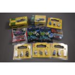 Four Lego three minifigure packs to include Star Wars examples plus 3 x carded Hot Wheels inc 2 x