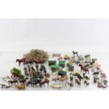 Excellent collection of Britains farm animals, figures, farm house, farmhouse & farmyard building