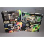 Star Wars - Four boxed Hasbro Star Wars Power if the Force figure play sets to include 3D Display