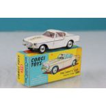 Boxed Corgi 258 The Saints Car Volvo P1800 play worn, decal gd, box gd but taped shut to one end