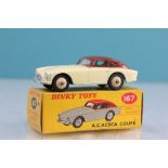 Boxed Dinky 167 A.C. Aceca Coupe in cream and brown roof, cream hubs, diecast excellent, box vg with