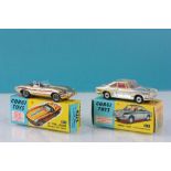 Two boxed Corgi diecast vehicles to include 312 E Type Jaguar Competition model in metallic gold and