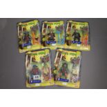 Five original carded Playmates Ideal Teenage Mutant Hero Turtles figures to include Warlord, Don,