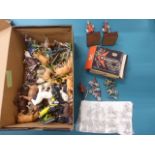 Collection of various vintage plastic figures to include Britains Deetail, boxed Herold Swoppets,