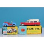 Two boxed Corgi diecast mode vehicles to include 437 Superior Ambulance on Cadillac Chassis (play