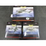 Three boxed 1:72 Corgi The Aviation Archive models to include AA38503 Melloc-4-ZG52, AA32816 &