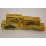 Four boxed Dinky diecast models to include 192 De Soto Fireflite Sedan in grey and red, 256 Police