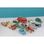 13 Original play worn diecast Dinky model vehicles to include Morris 10 CWT Van, Trojan,