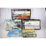 Collection of 5 boxed plastic model kit aeroplanes, to include 2 AMT Strategic recon and