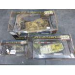 Three boxed Forces Of Valor Combat Proven Machines 1:32 to include German King Tiger, German Sd
