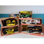 Tonka, - Six Boxed Sets - Off Roadracer with Spoiler 2964 ; Car Carrier 1934 ; Bulldozer 2961 ;