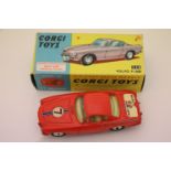 Boxed Corgi 228 Volvo P 1800 in red with race number 7 and 'I've got a Tiger in my tank' sticker