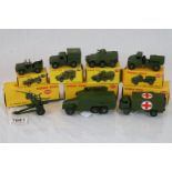 Seven boxed Dinky military diecast vehicles & artillery to include 692 5.5 Medium Gun, 677