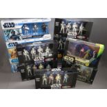 Star Wars - 11 Boxed figure sets to include Hasbro Clone Trooper 4 packs x 5, The Power of the Force