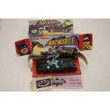 Boxed Corgi 267 Batman Batmobile with both Batman & Robin figures, instructions, diecast vg, box and