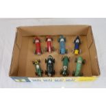 Eight vintage Dinky racing cars to include Maserati, Alfa Romeo, BRM, HWM, Cooper-Bristol,