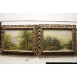 Pair of Late 19th / Early 20th century Oils on Canvas of Rural Landscape Scenes, indistinctly