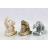 Three boxed Wade Art Deco Collection animals to include; Polar bear, Monkeys & a Deer