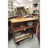 Heal's of London 1950's Teak Side Cabinet with Two Glass Sliding Doors raised on Dark Stained Square