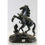 Spelter model of a rearing horse