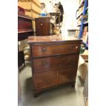 Early 20th century Small Mahogany Cabinet with ebony inlay comprising two drawers over cupboard