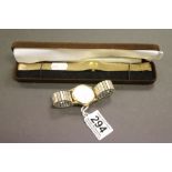 Two vintage wristwatches to include a 9ct Gold gents Garrard and a boxed ladies Eurosonic