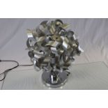 Contemporary Chrome Table Lamp made from curls of metal