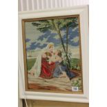 Framed & glazed Tapestry with Religious type scene