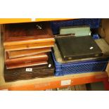 large quantity of cutlery boxes to include oak cased.