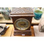 Late 19th / Early 20th century Carved Oak Two Train Bracket Clock