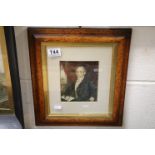 Maple Framed Watercolour Portrait of a 19th century Gentleman seated by a Window