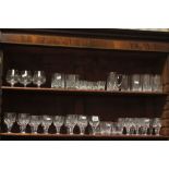 Collection of vintage cut glass Wine & sherry glasses etc