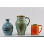 Fishley Holland Pottery Vase, Jug and Mug