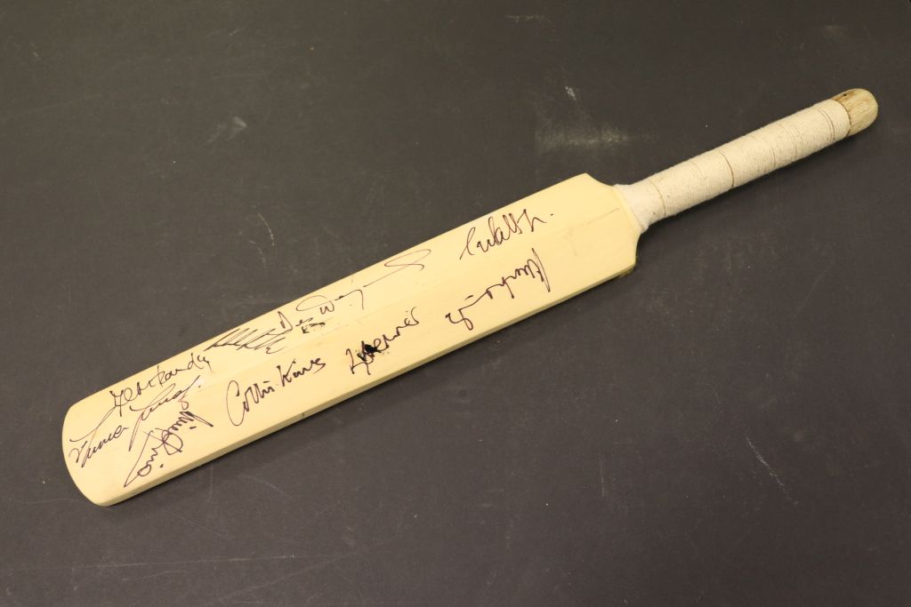 Miniature Cricket Bat signed by the England Cricket Team 2004 against the West Indies - Image 4 of 6