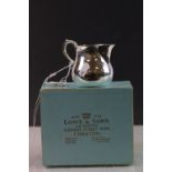 A contemporary silver jug Chester hall mark, 1962 final year of the assay office, maker ;Lowe and